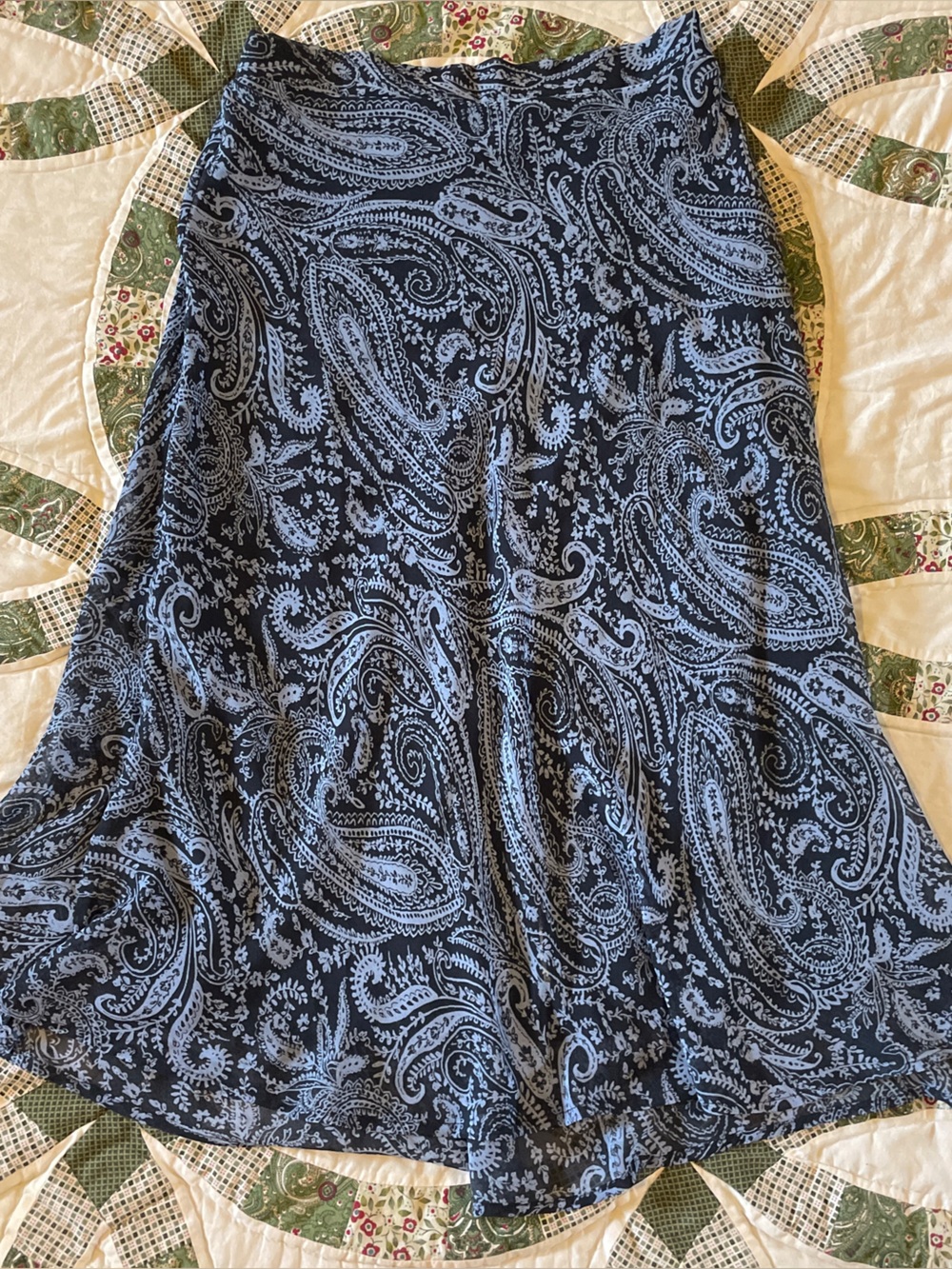 Westport Navy Paisley Patterned Skirt Size Small